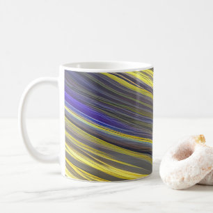 Caneca De Café Paisagem Marinha Abstrata Ondas Fragmentadas 06