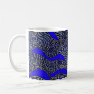 Caneca De Café Paisagem Marinha Abstrata Ondas Fraturadas 18