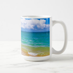 Caneca De Café Paisagem marinha ao longo da Baía de Hanalei