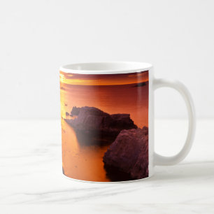 Caneca De Café Paisagem marítima laranja, pôr do sol, Califórnia
