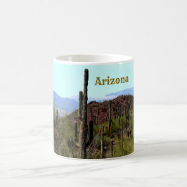 Caneca De Café paisagem montanhosa do saguaro do Arizona 