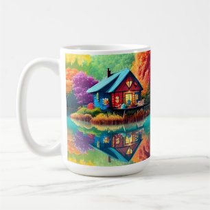 Caneca De Café Paisagem natural com lago e outono-38566