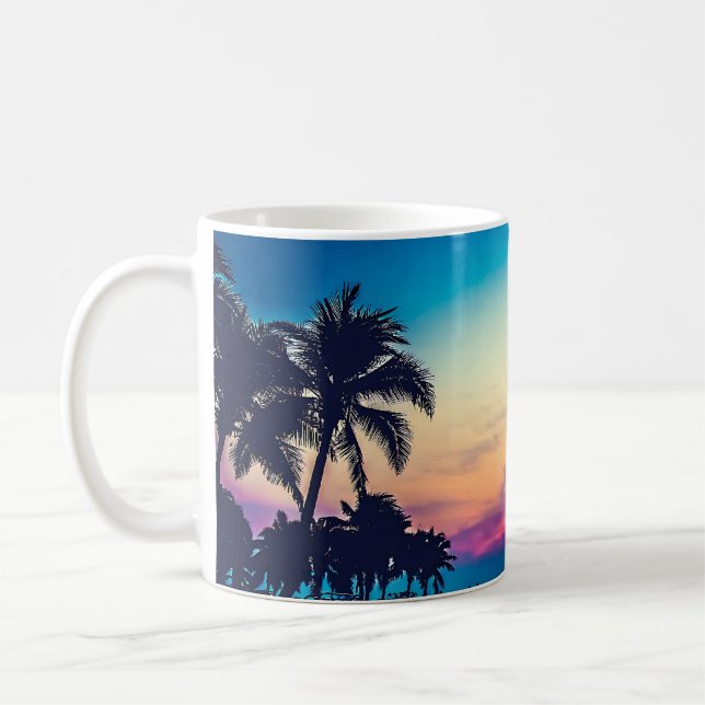 Caneca De Café Paisagem natural com palmeiras Piscinas (Esquerda)