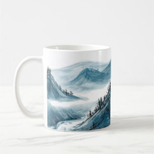 Caneca De Café Paisagem Natural da Nuvem com cinzas Azuis