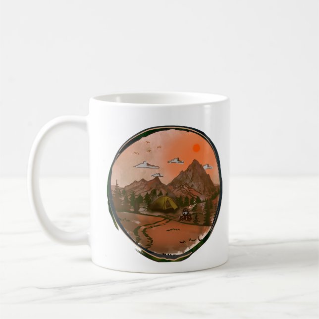 Caneca De Café Paisagem Natureza da Aventura de Campanha (Esquerda)