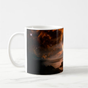 Caneca De Café Paisagem no planeta de alienígenas de fantasia com