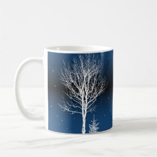 Caneca De Café Paisagem noturna, casa confortável, lua.