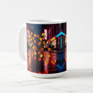 Caneca De Café Paisagem Noturna com Chuva Elétrica