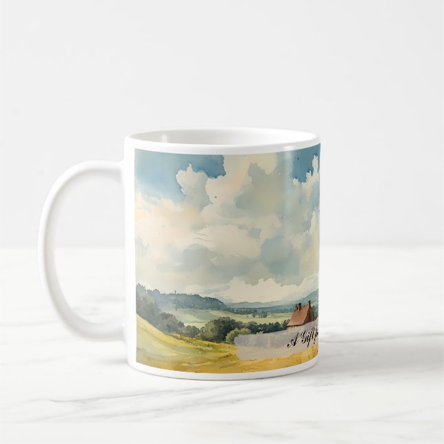 Caneca De Café Paisagem personalizável do país inglês (Esquerda)