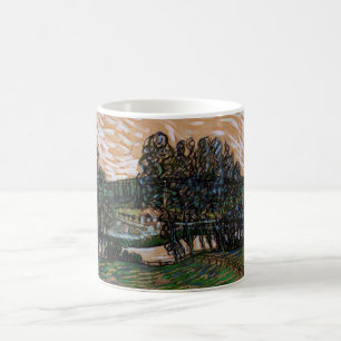 Caneca De Café Paisagem, Ponte sobre o Oise por Vincent van Gogh