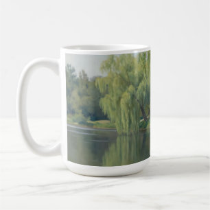 Caneca De Café Paisagem Serena do Lago com Salgueiro-Chorão