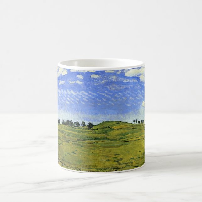 Caneca De Café Paisagem Suíça com Colinas (por Ferdinand Hodler) (Centro)