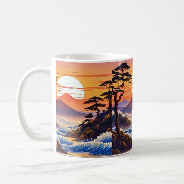 Caneca De Café Paisagem Sunrise Japonesa (Esquerda)