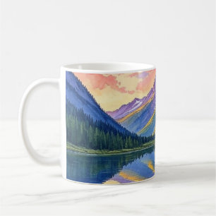 Caneca De Café Paisagem Sunset Mountain Coffee Mug