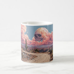 Caneca De Café Paisagem Surrealista do Deserto com Nuvens em Form