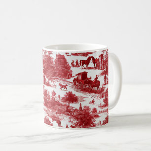 Caneca De Café Paisagem Toile Vermelha Vintage (3)