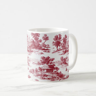 Caneca De Café Paisagem Toile Vermelha Vintage (4)