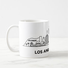 Caneca De Café Paisagem Urbana de Los Angeles Minimalista Arte de