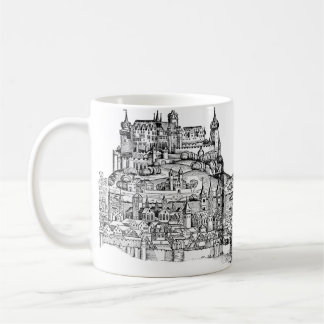 Caneca De Café Paisagem Urbana de Würzburg Baviera Arte Minimalis