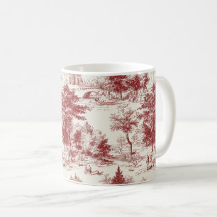Caneca De Café Paisagem Vintage Toile Vermelha (1)