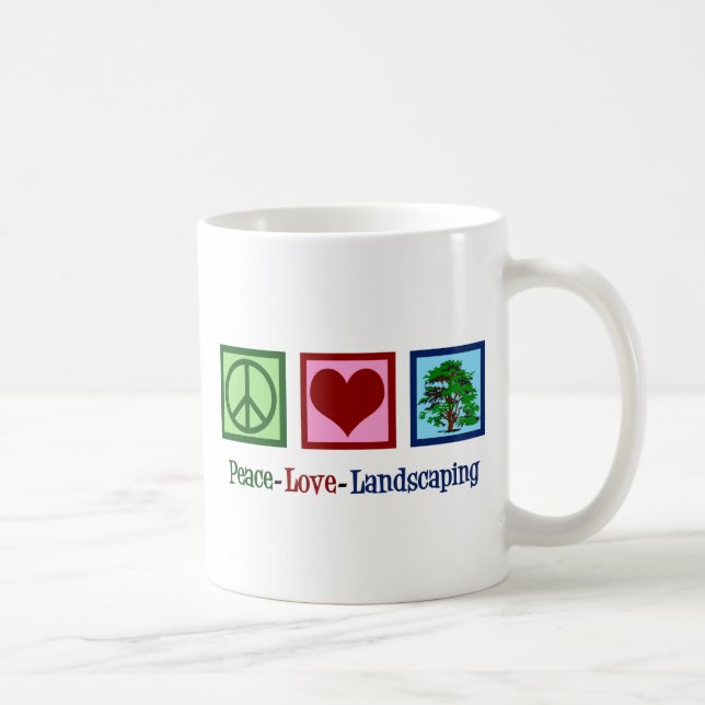 Caneca De Café Paisagismo do Amor de Paz (Direita)