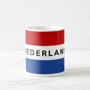 Caneca De Café Países baixos pavilhão país vizinho nome do texto