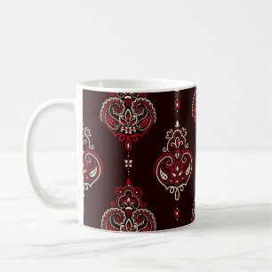 Caneca De Café Paisley Bandana: Boho Vintage Impressão.