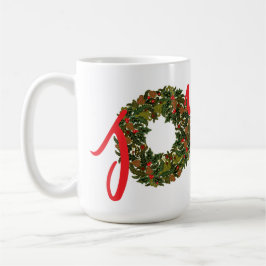 Caneca De Café Paisley Christmas Wreath JOY Christmas