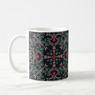 Caneca De Café paisley, crânios e ossos Bandana Impressão, fa