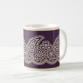Caneca De Café Paisley em Purple Coffee Mug