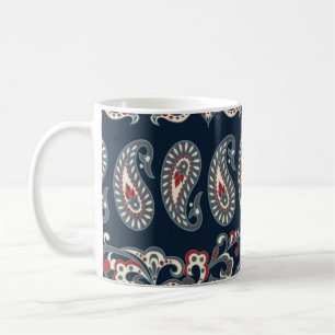 Caneca De Café Paisley floral, padrão de vinheta damasco.