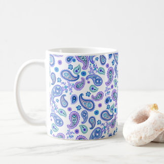 Caneca De Café Paisley Floral Pattern - Branco