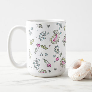 Caneca De Café Paisley Obsession Pink and Green Mug