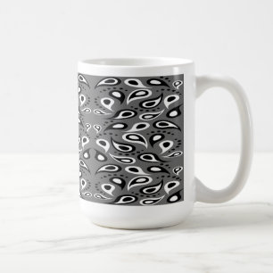 Caneca De Café Paisley Preto E Branco