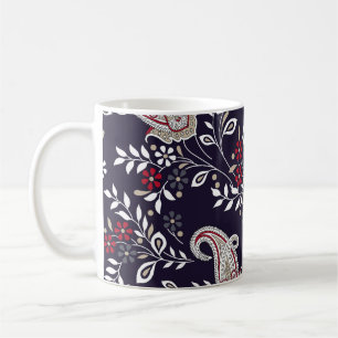 Caneca De Café Paisley tradicional indiano, padrão perfeito.
