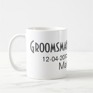 Caneca De Café Pajem adicionar nome data ano colarinho cinza text