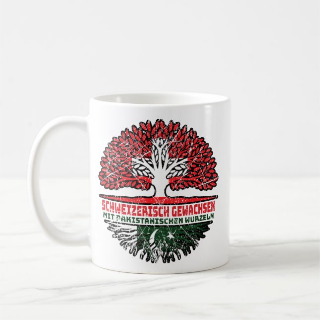 Caneca De Café Pakistan Pakistanisch Schweizer Schweiz Baum (Esquerda)