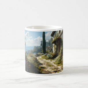 Caneca De Café Palácio Adorado com Flor em um Reino Fantástico