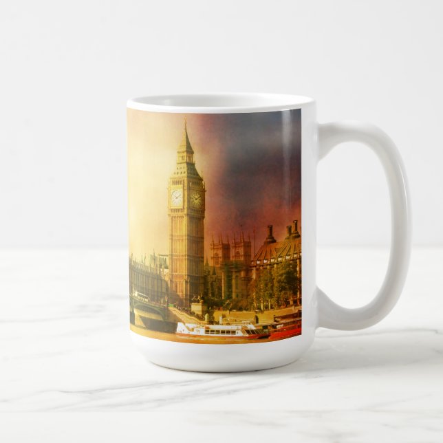 Caneca De Café Palácio Westminster e Ponte com Big Ben (Direita)