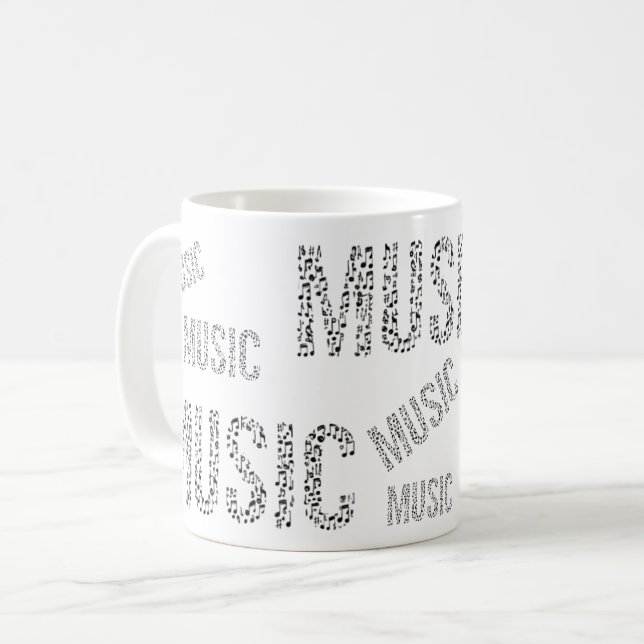 Caneca De Café Palavra de Música (Frente Esquerda)