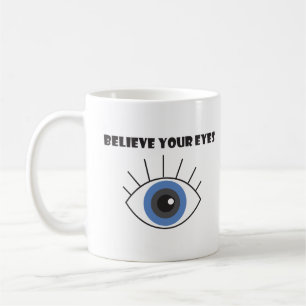 Caneca De Café Palavra de olhos de camisa masculina