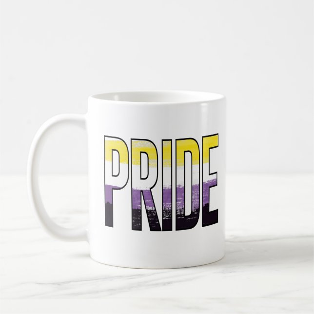 Caneca De Café Palavra de Orgulho Não Binário (Esquerda)