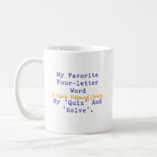 Caneca De Café Palavra Favorita de Quatro Letras Diversão Matemát
