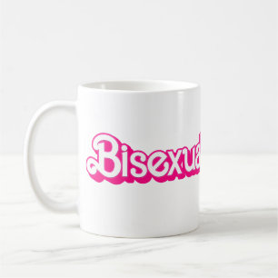 Caneca De Café Palavra Orgulho Bissexual Rosa