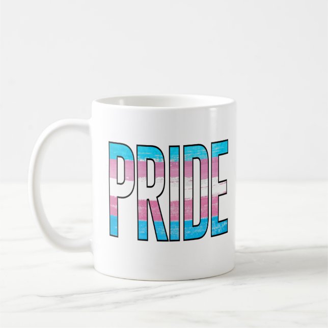Caneca De Café Palavra Orgulho Trans (Esquerda)
