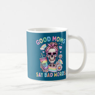 Caneca De Café palavras Boas mães sarcásticas esqueleto ruim dize