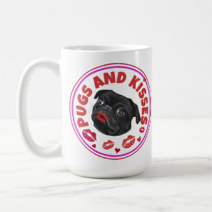 Caneca De Café Palavras Bonitas Pugs E Beijos