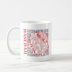 Caneca De Café Palavras de baseball - Mug de café
