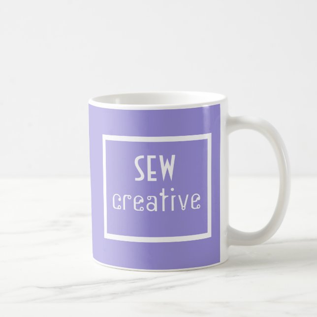 Caneca De Café Palavras De Costura Criativa Púrpura De Café (Direita)