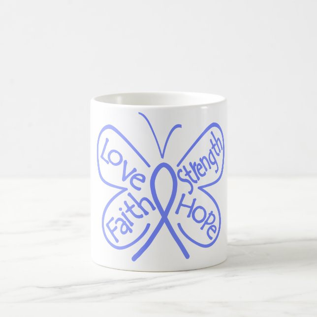 Caneca De Café Palavras de inspiração da borboleta pulmonaa da (Centro)